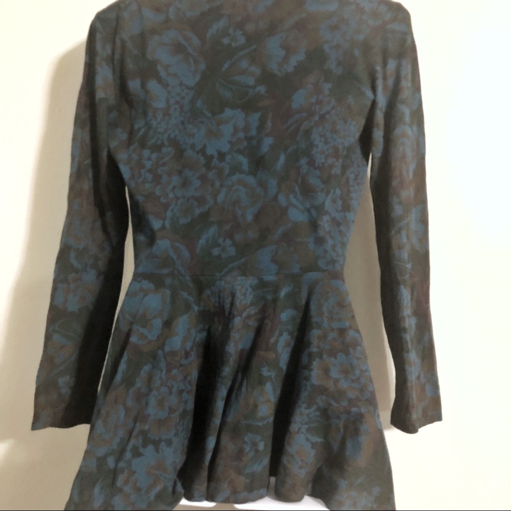 Vintage Floral Cotton Peplum Single Button Blazer - Picture 2 of 8